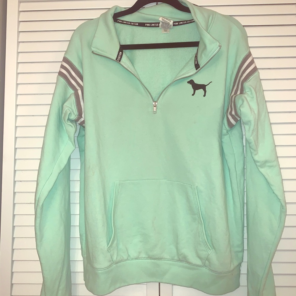 Mint green pink sweater